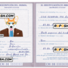 Costa Rica dog (animal, pet) passport PSD template, fully editable
