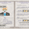 Côte d’Ivoire dog (animal, pet) passport PSD template, fully editable