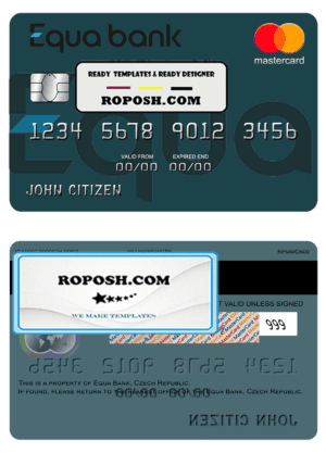 Czech Equa Bank mastercard template in PSD format