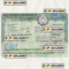 DJIBOUTI travel visa PSD template, fully editable scan effect