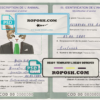 Democratic Republic of the Congo cat (animal, pet) passport PSD template, fully editable