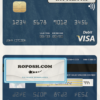 Denmark Sydbank visa debit card template in PSD format