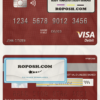 Djibouti Central Bank of Djibouti visa debit card template in PSD format