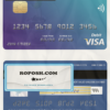 Djibouti Exim Bank visa debit card template in PSD format