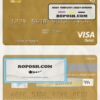 Ecuador Banco del Austro visa debit card mastercard template in PSD format