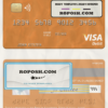 Egypt Bank of Alexandria visa debit card template in PSD format