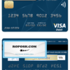 El Salvador Banco Azul de El Salvador visa debit card template in PSD format