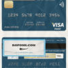 El Salvador Banco Azul de El Salvador visa debit card template in PSD format