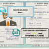 Ethiopia cat (animal, pet) passport PSD template, completely editable