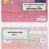Ethiopia Dashen Bank visa debit credit card template in PSD format