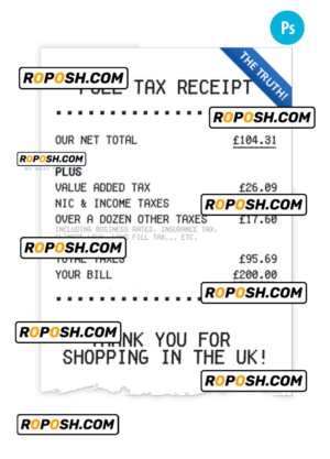 FULL TAX receipt PSD template