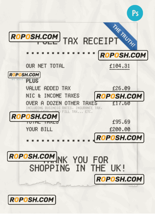 FULL TAX receipt PSD template