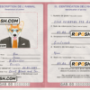 Gabon dog (animal, pet) passport PSD template, completely editable