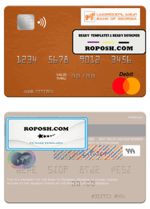 Georgia Bank of Georgia mastercard template in PSD format