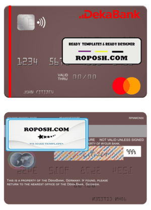 Germany Deka Bank mastercard template in PSD format