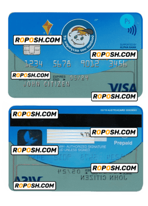 Greece Alpha bank visa credit card PSD template, version 2