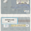 Ireland Bank of Ireland visa card template in PSD format, fully editable