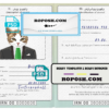 Iran cat (animal, pet) passport PSD template, completely editable