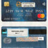 Jordan Bank of Jordan mastercard, fully editable template in PSD format