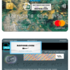 Kazakhstan Qazkom bank mastercard, fully editable template in PSD format
