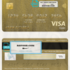 Kuwait Commercial bank visa gold card, fully editable template in PSD format