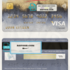 Kuwait National Bank of Kuwait (NBK) visa classic card, fully editable template in PSD format