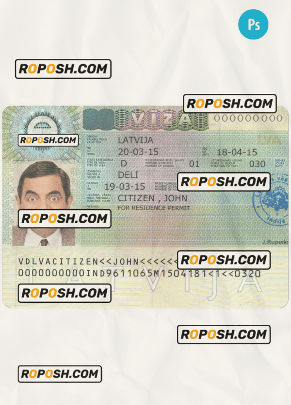 NETHERLANDS Schengen visa PSD template, fully editable