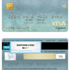 Liechtenstein Union bank visa electron card, fully editable template in PSD format