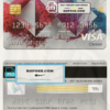 Luxembourg HSBC bank visa classic card, fully editable template in PSD format