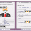Malawi dog (animal, pet) passport PSD template, completely editable