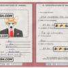 Micronesia dog (animal, pet) passport PSD template, fully editable
