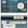 Moldova Victoriabank visa classic card, fully editable template in PSD format