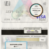 Mongolia Arig bank visa electron card, fully editable template in PSD format