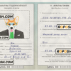 Mongolia dog (animal, pet) passport PSD template, fully editable