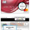 Montenegro Addiko bank mastercard, fully editable template in PSD format