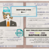 Morocco cat (animal, pet) passport PSD template, fully editable
