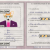 Nigeria dog (animal, pet) passport PSD template, fully editable