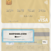 North Korea Daesong Bank visa debit card, fully editable template in PSD format