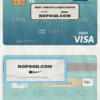 Palau ADB Bank visa debit card, fully editable template in PSD format