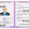 Palau dog (animal, pet) passport PSD template, fully editable