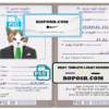 Palestine cat (animal, pet) passport PSD template, fully editable