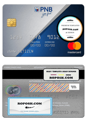 Philippines Land bank visa classic card, fully editable template in PSD format