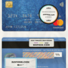 Republic of Ireland Ulster Bank mastercard, fully editable template in PSD format