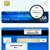Rwanda BPR bank visa electron card, fully editable template in PSD format
