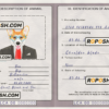 Saint Lucia dog (animal, pet) passport PSD template, completely editable