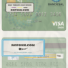 Salvador Bandesal Bank visa debit credit card template in PSD format, fully editable