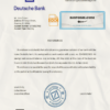 Germany Deutsche bank account reference letter template in Word and PDF format