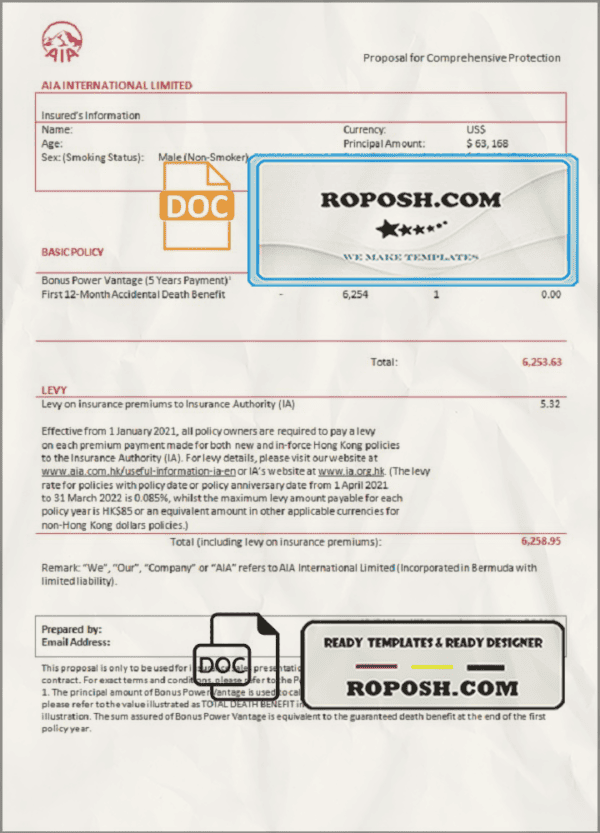 USA AIA invoice template in Word and PDF format, fully editable