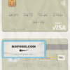 Senegal Ecobank Sénégal visa debit card template in PSD format