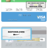 Sierra Leone National Development Bank visa debit card template in PSD format